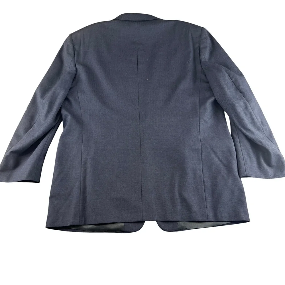 John Norman Roanoke Valley Navy Blue Worsted Wool Blazer Sport Coat 50 Long